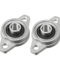 Two Pack KFL000 10mm Bore Zinc Alloy Self Aligning Pillow Block Flange Bearing Heavy Duty Rust Resistant Durable Pillow Block Mount for Machinery Home Shop Projects Smooth Alignment, two silver flange bearings
