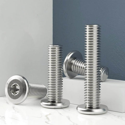 Flat Head Hex Socket Cap Screws Bolts Quarter Inch By Twenty Size, Three Quarter Inch Length, 304 Stainless Steel 18 8 Bright Finish