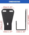 Hi Lift Jack Hood Mount Brackets For Jeep Wrangler YJ TJ JK, dimensions shown with black 3/16 inch steel brackets