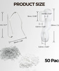 Product size for Plastic White 29mm Traverse Rod Slides and Metal Curtain Hooks Set, Snap In Curtain Track Gliders for Easy Drapery Replacement, 50 Pcs, DIY Home Upgrade