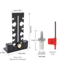Heavy Duty Adjustable Wood Dowel Maker Jig Kit With Dual Aluminum Blades For Electric Drills, dimensioned main tool with pre-installed blade.
