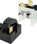 4.7 Ohm 3 Pin PTC Starter Relay and Overload Kit for mini fridges and coolers, showing black and white components with connectors