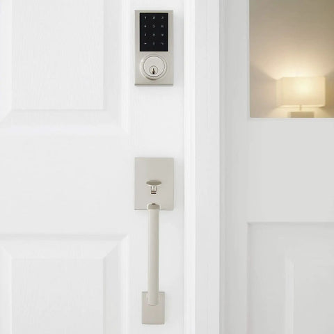 Keyless Entry Digital Keypad Door Lock With Deadbolt And Vida Lever For Left Or Right Handed Doors In Satin Nickel Finish