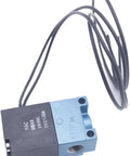 Direct Acting Solenoid Valve 35A ACA DAAA 1BA AC 110V For Pneumatic Circuits, On Off Control, Air Cylinder Operation In Pick And Place Lines, Gate And Stop Automation, Control Panel Compatible, black and blue body with lead wires