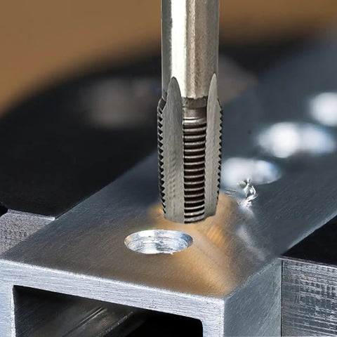 Go To Pipe Thread Forming Taps Set For Cleaning And Rethread Damaged Or Jammed Pipe Threads 5 Piece High Speed Steel Kit in use