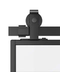 6 Foot Heavy Duty Black Top Mounted Barn Door Hardware Kit For 36 Inch Aluminum Framed Glass Door Or Wooden Barn Door With Carbon Steel Track And Nylon Wheels In Matte Black Finish Built To Last Rock Solid, close-up view of matte black track and nylon wheels.