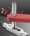 Close-up of Bike Pedal Thread Repair Kit 9 By 16 Inch tapping tool in action with crank protection detail