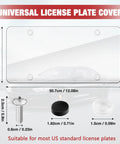 Clear Universal License Plate Cover Set 2 Pack 12.08 X 6.02 Inches No Fuss Install Protects Your Plate From Dirt And Scratches Image