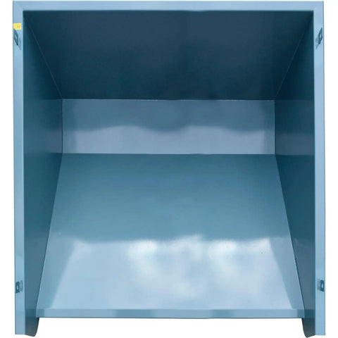 Job Site Ready Medium Duty Self Dumping Forklift Hopper With Two Cubic Yards Capacity, blue interior for easy heavy load hauling.