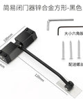 One Piece Surface Mounted Door Closer For Outdoor Use, Black Finish, adjustable spring loaded gate closer with screws and hex keys.