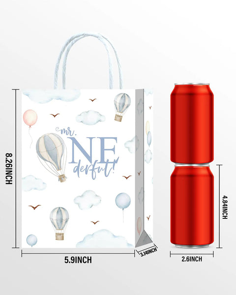 Hot Air Balloon Themed First Birthday Goodie Bags For Baby Boy Party Favors And Decorations Treat Bags For Snacks Mr Wonderful Style Party Supplies For A Cute First Birthday Bash