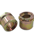 Front Alignment Camber Caster Bushing Kit For Ford F Series Trucks And E Series Vans Two Piece Adjustable Set Lets You Dial In Minus Four To Plus Four Degrees On 2WD F150 F250 F350 Super Duty Ranger, two zinc-coated bushings