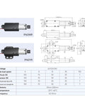Compact Linear Actuator 6V 12V Or 24V High Force 33Lbs 150N 200mm Stroke Quiet Geared Motor IP60 Built To Last Rugged For Home Appliances Medical Equipment And DIY Projects, black metal body with mounting drawings