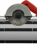 Heavy Duty Electric Tile Bevel Cutter And Chamfering Tool Fueled By A Beefy 1200 Watt Motor with circular blade for tile cutting.