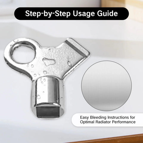 Front view of BRBASAP 3-pack radiator bleed key set in chrome finish for bleeding home radiator valves.