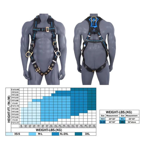 Hardcore Fall Arrest Safety Harness Built Tough For Roofing Pros With Breathable Mesh Padded Shoulders And No Sweat Moisture Control Osha Ansi Certified Five Quick Adjust Points Secure Buckles To Lock You Down For A Smooth Safe Job Site Fit Xl Or 2Xl