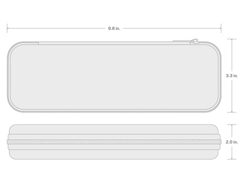 Dimensions of durable case for 1/4 Inch Drive Bit Driver And 37-Piece Bit Set with Phillips, Slotted, Square, Hex, Torx bits.