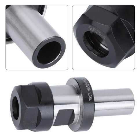 Heavy Duty Shaped Chuck Collet Lengthener Tool 1.38 L Precision CNC Router Bit Adapter For 3/4 Inch C3/4 ER20 with metal finish.