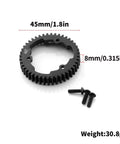 Beefy 44T M1.0 Hardened Black Steel Spur Gear For 1/8 Scale Maxx Slash RC Cars Upgrade Part with screws, 45mm diameter