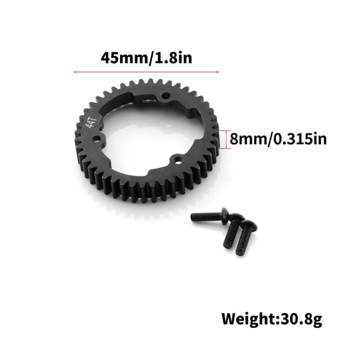 Beefy 44T M1.0 Hardened Black Steel Spur Gear For 1/8 Scale Maxx Slash RC Cars Upgrade Part with screws, 45mm diameter