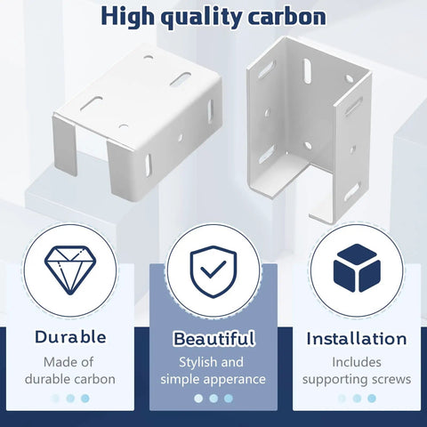Heavy Duty Aluminum Fence Bracket Kit With Screws For Vinyl Fencing Panels And Posts Post Connection Deck Railing Bracket Set Fits Two And Three Quarter Inch Rails 16 Pack With 160 Screws