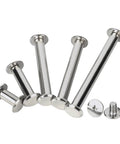 Premium 304 Stainless Steel Screw Binding Rivets Book Kit 4mm 5mm flat head rivets of various sizes for crafts.
