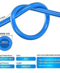 Beefy Blue Air Hose Polyurethane Tubing Anti Kink Strong Air Flow High Powered Works For Compressor Needs All Day Fits Eight MM Size Connections For Pro Work In Any Garage Good blue 8mm OD 5mm ID polyurethane hose, 20m length, coiled