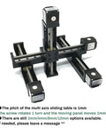Dope Mini Sliding Table Gantry Kit With Nema11 28mm Trapezoidal Lead Screw Automatic Locking Motor For XY And XYZ Axis Linear Rail Guide Stage Z Axis 50mm Stroke And XY 200mm Two Pitch, black metal