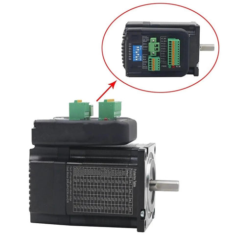 Beefy Torque 57x57mm Frame Nema 23 Closed Loop Stepper Motor 1.2Nm 4A 36V DC 2 Phase With 8mm Shaft For 3D Printers CNC Machines And Smooth Rock Solid Motion. Black closed-loop NEMA 23 stepper motor with 8mm shaft and wiring terminals
