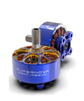 AOS Supernova 2207.5 Brushless Motor 1980KV 6S Lipo for FPV Freestyle shown in blue with hollow shaft