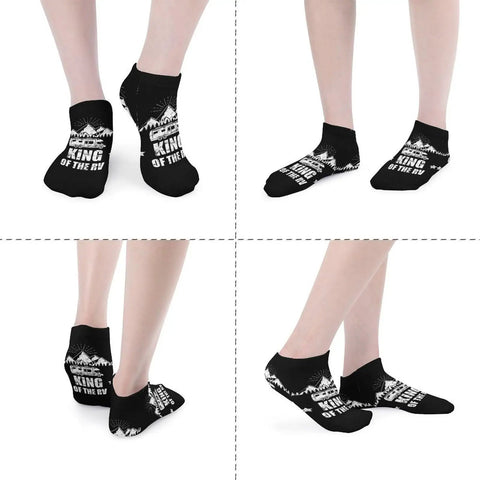 5 Pairs Ankle Socks For Running, Gym And RV Camping - Moisture-Wicking, Quick-Dry Athletic Socks "King of the RV" design