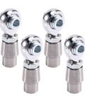 Rock Solid Heavy Duty Heim Joint Rod End Kit With Tube Adapters And Spacers 4Pc 5/8x18 Left Right Thread Jam Nuts, polished metal rod ends.