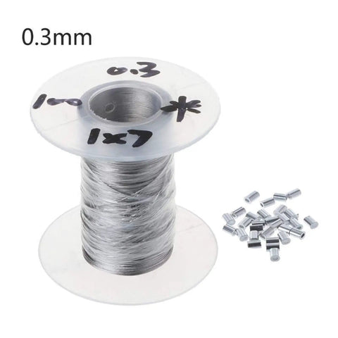 0.3mm stainless steel wire reel with ferrules, Stainless Steel Wire Rope Kit For Railing And Marine Use 1X7 Construction 304 Grade Cable