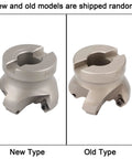 Front and side views of a silver metal face milling cutter with central bore; two variants, new and old type, shown.