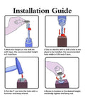 Installation guide for Heavy Duty Swivel Adjustable Leveling Feet With T Nut Bolt, showing step-by-step assembly instructions.