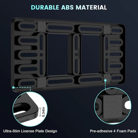 Audi Front License Plate Bracket Mounting Kit with durable ABS material and ultra-slim design for 2000-2025 models.