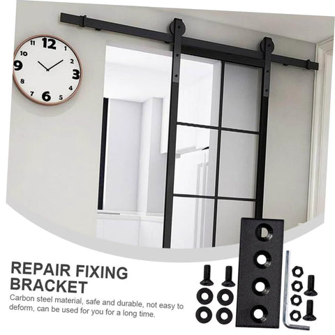 Carbon Splicing Piece Barn Door Track Connector Plate Kit No Fuss Install For Smooth Operation Easy Rail Assembly Track Fixing Bracket Flat Mending Repair Plate Quiet Durable Barn Door Sliding System Upgrade For Home Use.