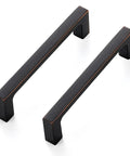 Solid 4 Inch Kitchen Cabinet Handles Square Drawer Pulls Oil Rubbed Bronze Set Of 30, Durable Hardware For Cabinet DIY Friendly Makeover