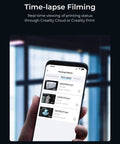 K1 AI Camera for 3D Printer 1080P HD Live Viewing AI Detection Time Lapse Filming Real Time Monitoring interface on smartphone