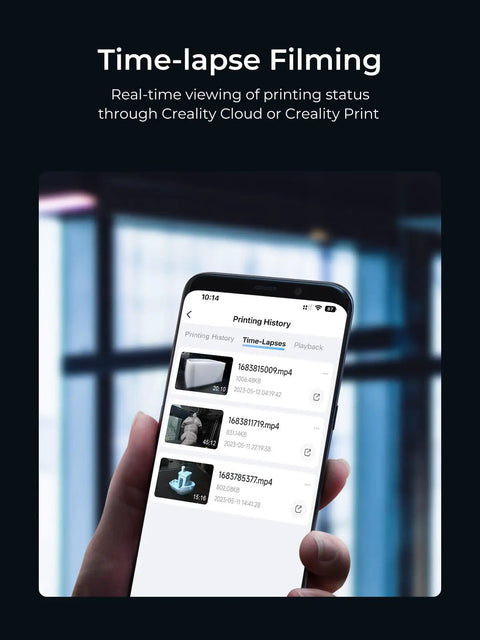 K1 AI Camera for 3D Printer 1080P HD Live Viewing AI Detection Time Lapse Filming Real Time Monitoring interface on smartphone
