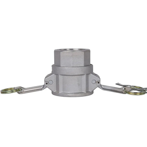 Pro Shop Gear Aluminum Camlock Fittings Pair 1 5 Inch Cam And Groove Hose Connectors Female Coupler With Female Npt Thread, gray aluminum coupler.