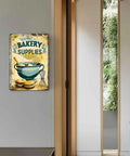 Vintage Aluminum Bakery Sign 12x8 Inch Rustic Retro Wall Decor For Home Bakers And Bakery Shops Durable Metal Kitchen Cafe Sign That Resists Rust And Fading Classic Industrial Style Aluminum Sign on wall