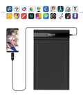 Hella Smooth 6x4 Inch Portable Graphics Drawing Tablet For Sketching And Osu Grinding With Built In Usb Cord Seamless Digital Signing Stylus Pad PC Mac Creative Tool connected to a smartphone.