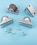 Superb One Inch Mini Caster Wheels Set Of Four Low Profile Rolling Casters With Included Screws For Couch And Table Furniture smooth roller wheels with metal brackets and screws