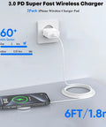 MFi Certified Magnetic Wireless Charger For IPhone 17 16 15 14 Series MagSafe Pad Six Foot 15W Fast Charging setup on desk