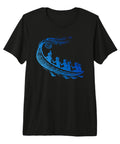 Outrigger Canoe Hawaiian Tee With Polynesian Tribal Art, Premium Tri Blend Shirt For Men, Maori canoe print on black tee