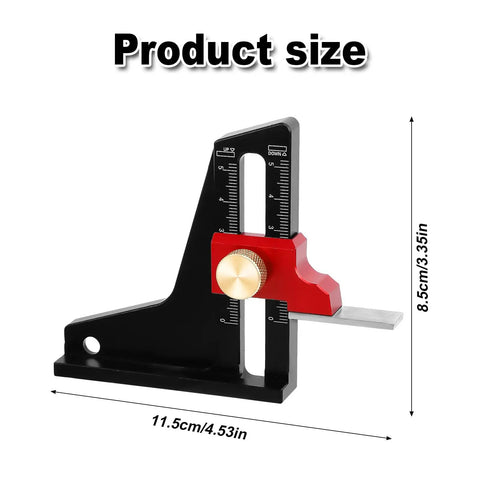 Pro Grade Aluminum Woodworking Height Gauge With Dual Scale And Metric Depth Measurement For Table Saw And Woodworking, size info