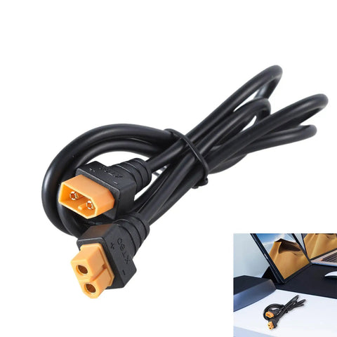 Heavy Duty Two Meter Extension Cable Male To Female Plug For Solar Batteries Rc Aircraft And Toy Cars 18Awg Pvc Jacket, black.