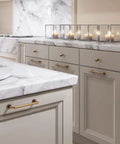 Kitchen with Eight Pack Two And A Half Inch Antique Brass Cabinet Handles And Drawer Pulls With Screws and marble countertops