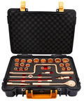 Non Sparking Tools Set 28-Piece Pro Grade Beryllium Copper Socket Kit With Ratchet Wrench in black case